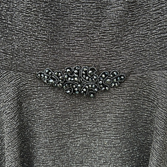 NWT B & A by Betsey and Adam Cocktail Dress Black With Silver Sparkles Prom - Picture 3 of 13